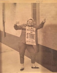 Grandma on the picket line, fighting for workers' rights. I'm so proud of the work she did and forever grateful for helping me my whole life.